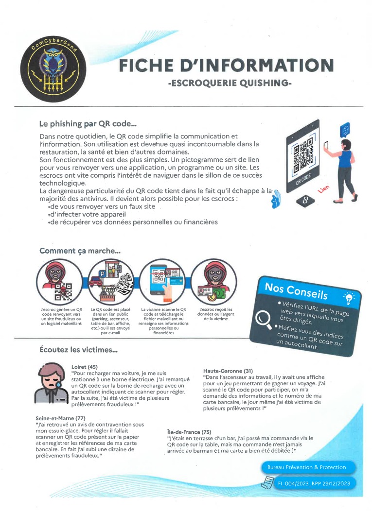 FRAUDES AU QR CODE
