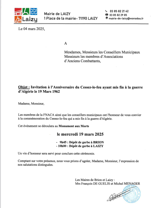 Cérémonie du 19 mars