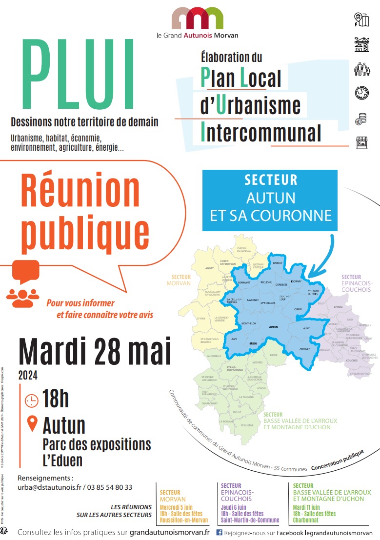 Réunion publique PLUi à Autun le 28 mai 2024