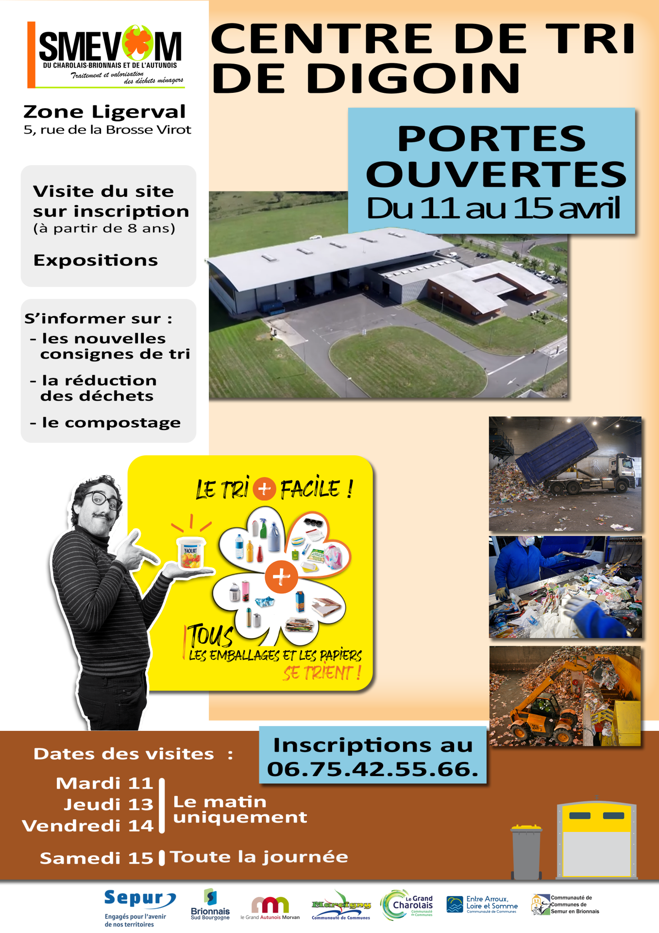 journées portes ouvertes centre de tri SMEVOM du 11 au 15 avril 2023